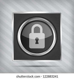 padlock icon on the striped background