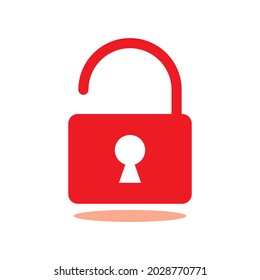 padlock icon on white background, Flat design style. EPS 10 vector.