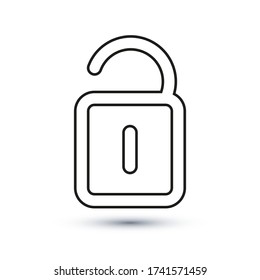 Padlock icon, outline vector sign, linear style pictogram isolated on white. Symbol, logo illustration. Editable stroke. Eps10 vector illustration.