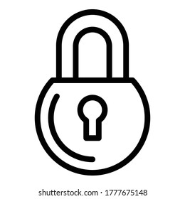 Icono de candado. Icono de vector de candado de contorno para diseño web aislado en fondo blanco