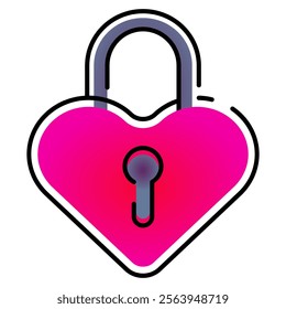 padlock icon outlines gradient colour style. Suitable for website design, logo, app, UI and etc. Based on the size of the icon in general, so it can be reduced.