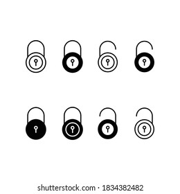 Padlock icon pack in eps 8