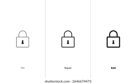 Padlock icon. pdlock flat line icon. black lock icon on the white background. lock position. vector design