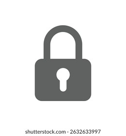 padlock icon portrait, house padlock, fence, vector, white background illustration