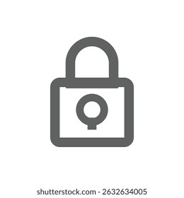 padlock icon portrait, house padlock, fence, vector, white background illustration