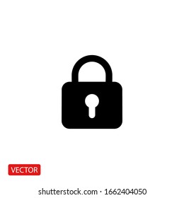 Padlock icon. Protection symbol. Vector illustration.