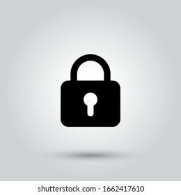 Padlock icon. Protection symbol. Vector illustration.