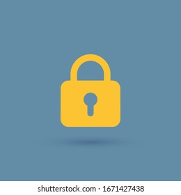 Padlock icon. Protection symbol. Vector illustration.