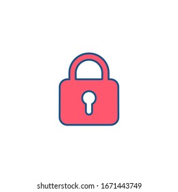 Padlock icon. Protection symbol. Vector illustration.