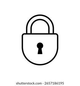 Padlock icon representing security and privacy, including solid, outline, and minimal design variations on a white background
