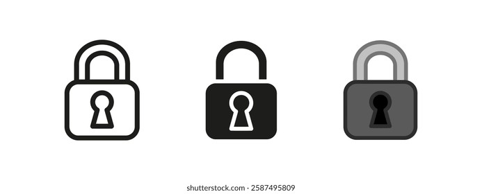 Padlock icon. Secure lock and keyhole symbol. Safety and protection vector illustration. Privacy and restricted access sign. Encrypted security and defense concept.