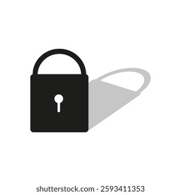 Padlock icon. Secure lock symbol. Privacy vector illustration. Black lock shape. EPS 10.