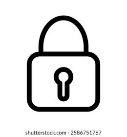 Padlock icon. Security icon. Lock icon. Editable stroke. Black locked padlock icon
