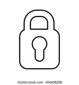 padlock icon, security lock and protection,  isolated lineal vector
