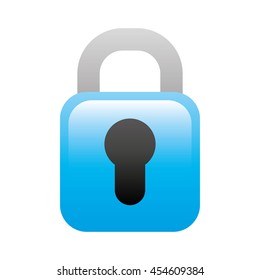 padlock icon, security lock and protection,  isolated vector illustration