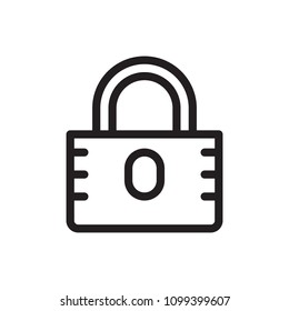 Padlock icon, security icon. Outline bold, thick line style, 4px strokes rounder edges. Vector illustration