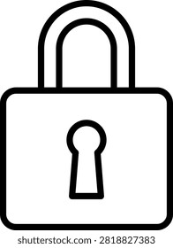 Padlock icon. security, privacy, protection, authentication, access. editable stroke line style icon.