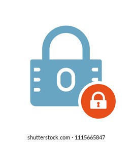 Padlock icon, security icon with padlock sign. Padlock icon and security, protection, privacy symbol. Vector illustration