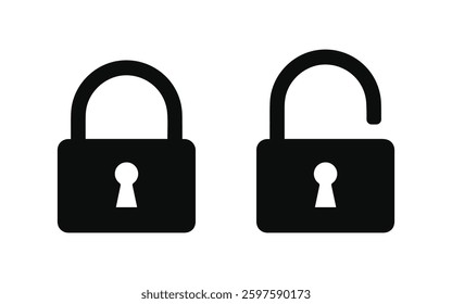 Padlock icon, Security icon. Unlocked Padlock icon, vector illustration, isolated on a white background