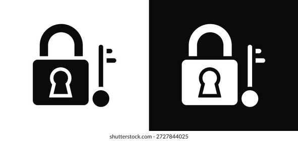 Conjunto de iconos de candado en blanco y negro