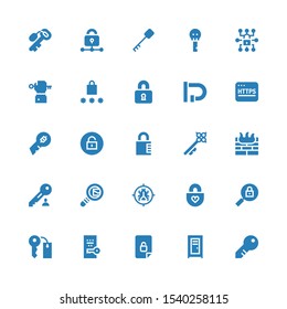conjunto de iconos de candado. Colección de 25 iconos de candado rellenos, incluidos Key, Locker, Unlocked, Keys, Padlock, Antivirus, Search mail, Firewall, Unlock, Https, Lock, Locked, Password