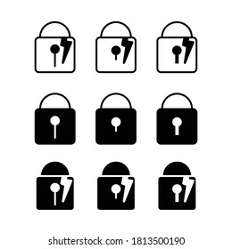 Padlock icon set in eps 10