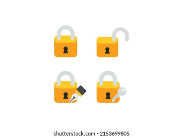 Padlock icon set. Lock vector icon collection