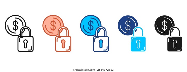 Padlock Icon Set Multiple Style Collection