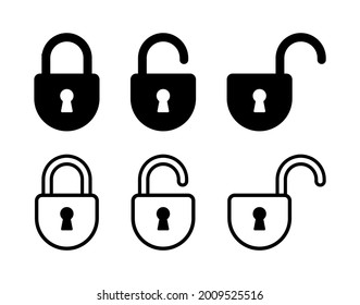 padlock icon set on white background