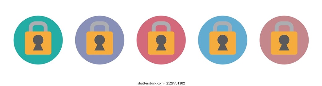 Padlock icon set. Security and lock. Editable vector.