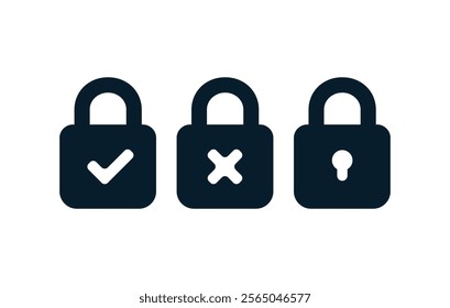 Padlock icon set. Vector illustration