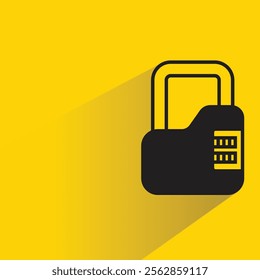 padlock icon with shadow on yellow background