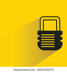 padlock icon with shadow yellow background