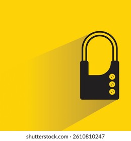 padlock icon with shadow yellow background