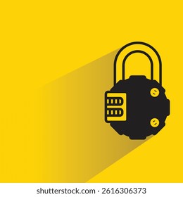 padlock icon with shadow yellow background