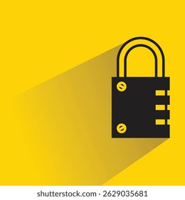 Icono de candado con fondo amarillo de sombra