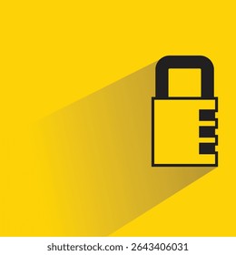 padlock icon with shadow yellow background