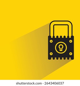 ícone de cadeado com fundo amarelo-sombra