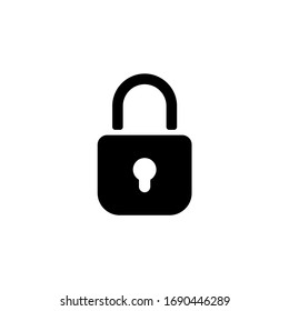 Padlock icon sign design on white background