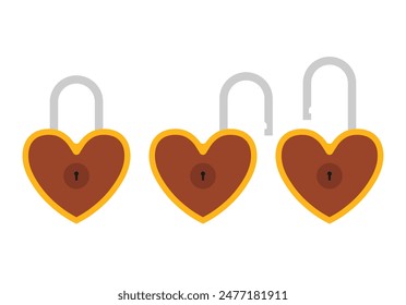 Icono de candado símbolo de signo plano, bloqueado y desbloqueado, Ilustración vectorial de diseño plano. Cerraduras abiertas y cerradas aisladas sobre fondo blanco