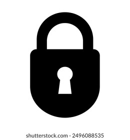 Padlock icon silhouette. Vector image
