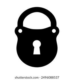 Padlock icon silhouette. Vector image
