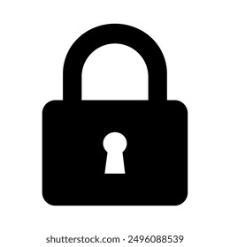 Padlock icon silhouette. Vector image
