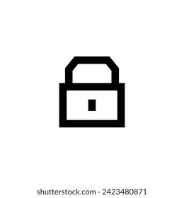 Padlock Icon Simple Line Style Security Vector Perfect Web and Mobile Illustration 