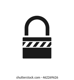 Padlock icon in single grey color. Safety, protection, guard