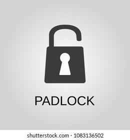 Padlock icon. Padlock symbol. Flat design. Stock - Vector illustration