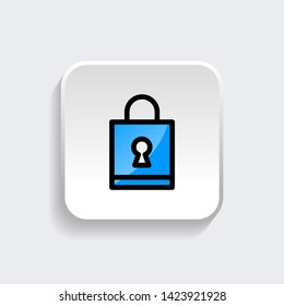 Padlock icon symbol with modern flat style icon for web site design, logo, app, UI isolated on white background. Vector illustration