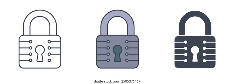 Padlock icon symbol vector illustration isolated on white background
