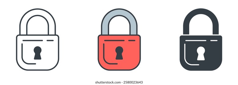 Padlock icon symbol vector illustration isolated on white background