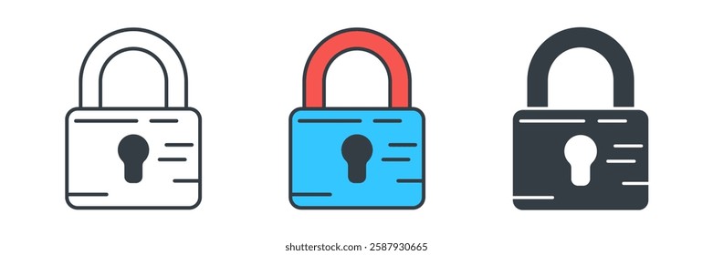 padlock icon symbol vector illustration isolated on white background